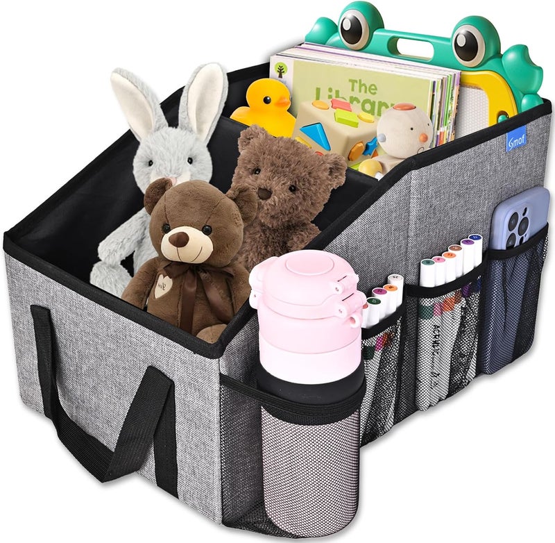Smof Car Seat Organizer with Multi-Pockets and Adjustable Dividers - Gray - Image 1