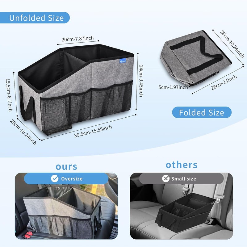 Smof Car Seat Organizer with Multi-Pockets and Adjustable Dividers - Gray - Image 5