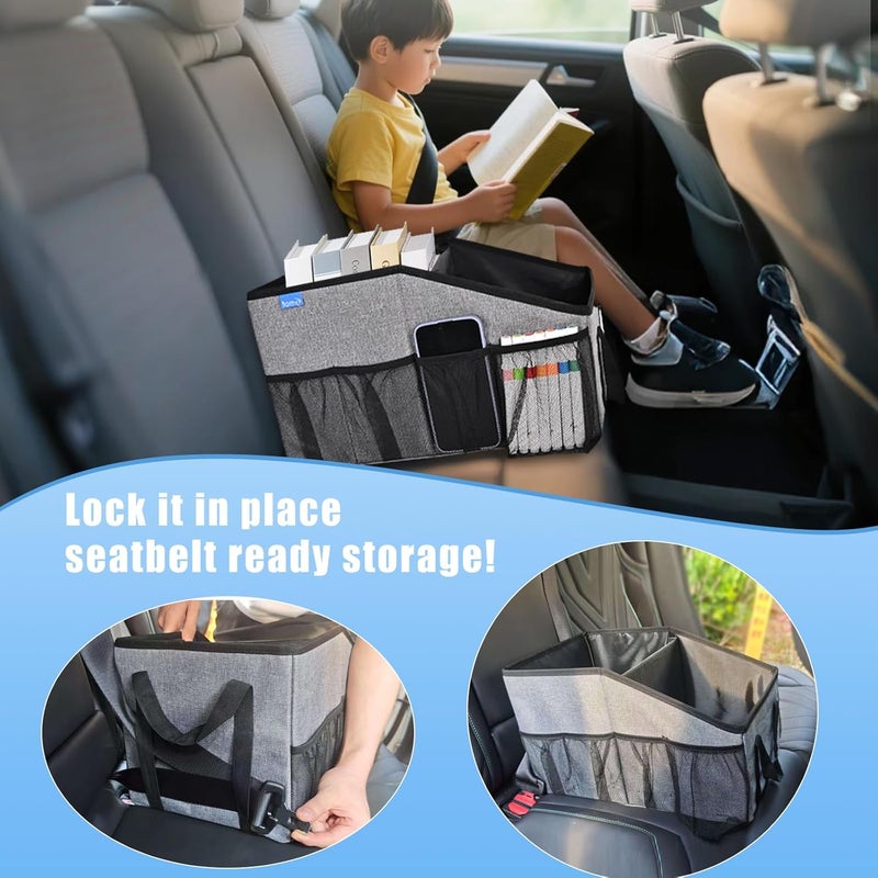 Smof Car Seat Organizer with Multi-Pockets and Adjustable Dividers - Gray - Image 3