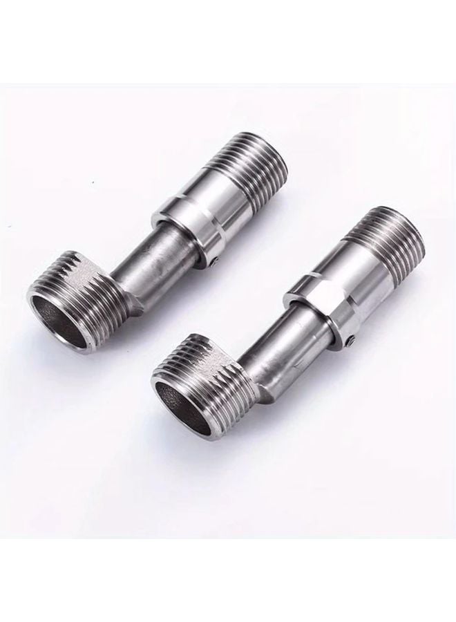 2pcs Short Style 304 Stainless Steel Faucet Adapter 360 Swivel Corrosion Resistant - Image 3