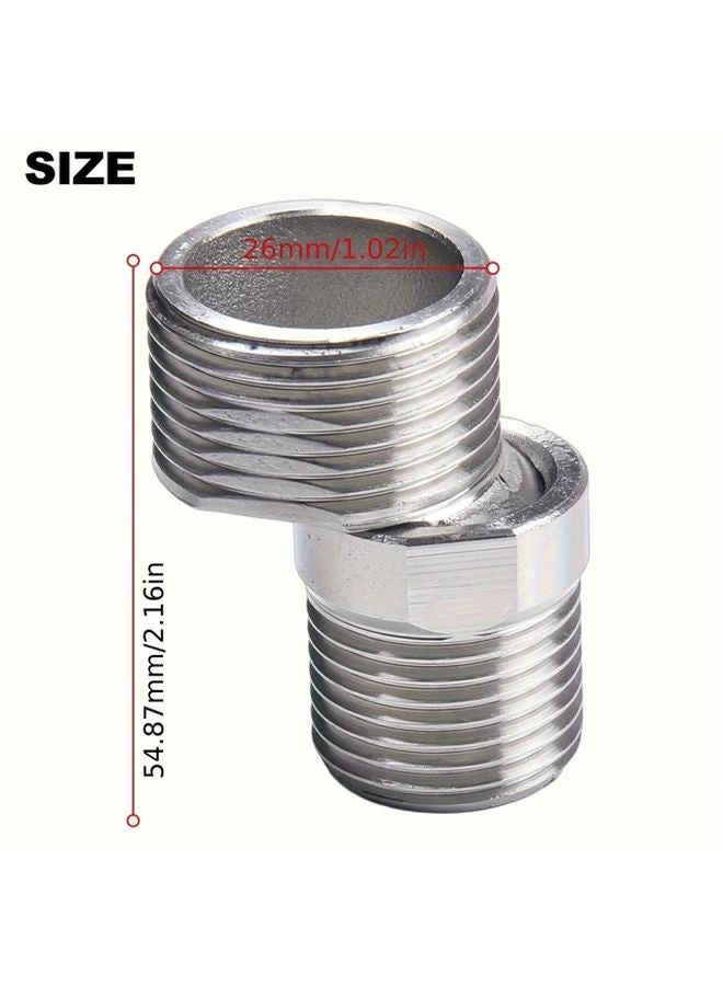 2pcs Short Style 304 Stainless Steel Faucet Adapter 360 Swivel Corrosion Resistant - Image 4