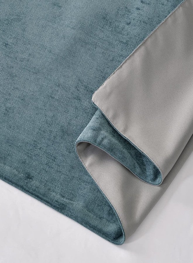 AMBERIS Bed Runner Blue, Chenille Soft No Fading Modern Bed Scarf (Pillowcases Sold Separately) - Image 4