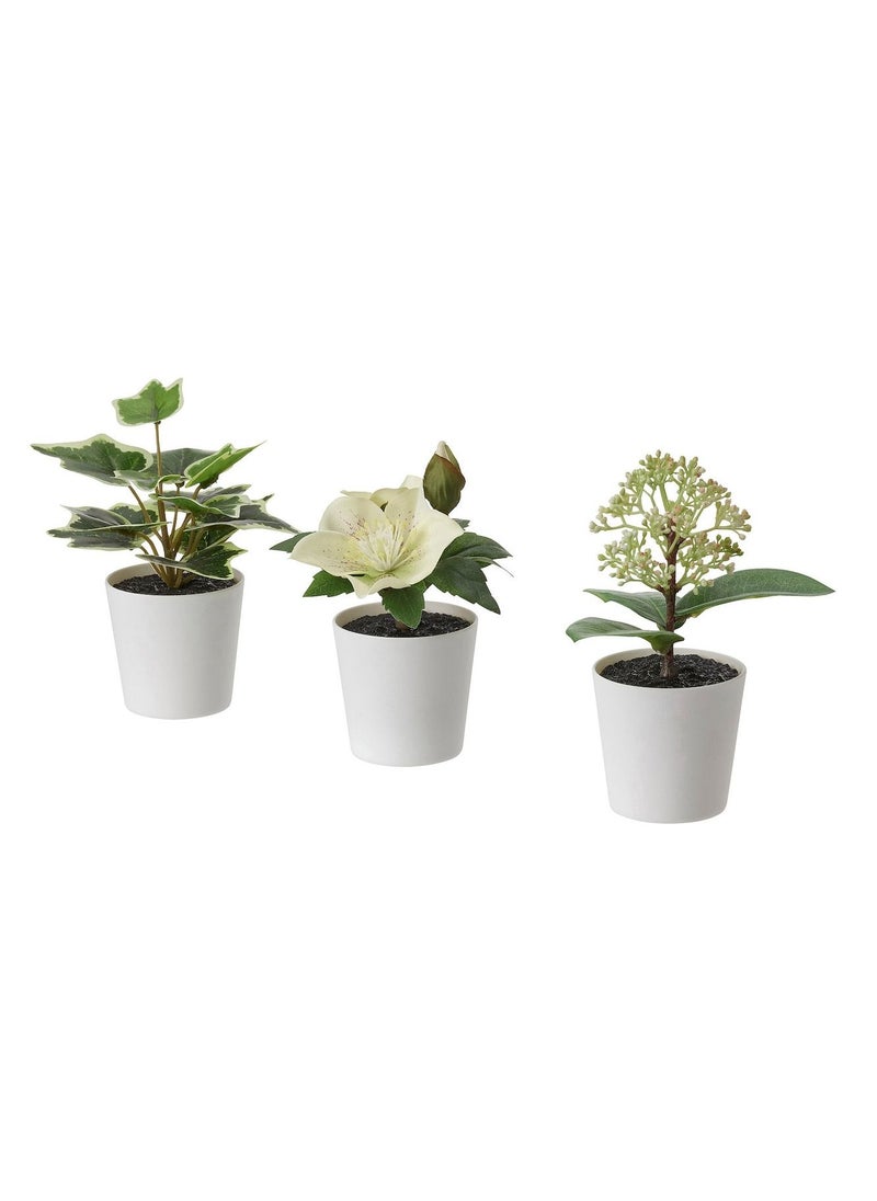 FEJKA - 3-Piece Artificial Plant with Pot Multicolour - Image 1