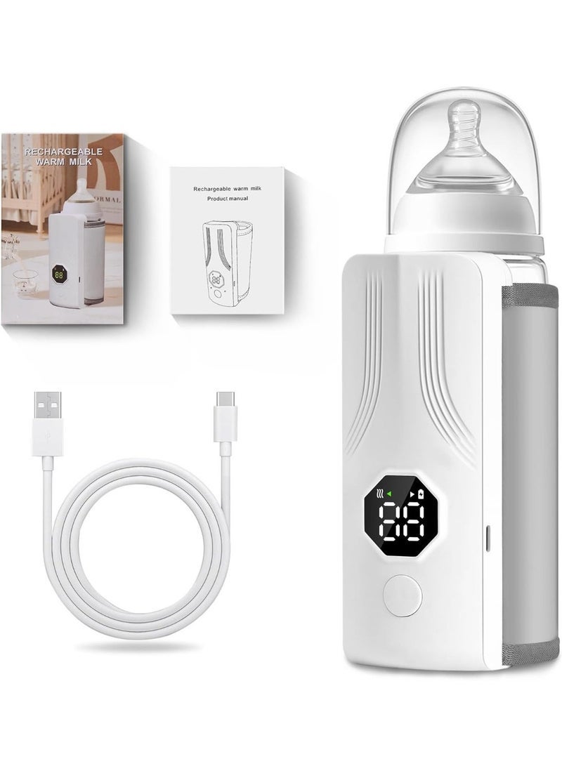 ELTRAZONE Portable Baby Bottle Warmer - USB Rechargeable Milk Bottle Heater with Adjustable Temperature Control, Travel Bottle Warmer for Breast Milk, Formula & Baby Feeding - Image 1