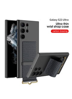 GKK Samsung Galaxy S23 Ultra Case, UItra-Thin Wrist Strap Phone Case, Video Stand Cover, Skin Feeling Protective Case, Drop-Proof Protective Cover, Shockproof, Anti-Yellowing, Anti-Scratch (Black)  - Image 2