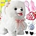 Marsjoy Samoyed Walking Barking Dog for Kids Interactive Musical Puppy Robot Repeats What You Say Realistic Licking Tongue Wagging Tail Remote Control Toddler Toys for Girls and Boys Birthday Gifts - Image 2