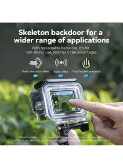 AL RAID TELESIN Upgraded 60M/196FT Waterproof Case for GoPro Hero 12/11/10/9 Black Waterproof Coating to The Lens, Underwater Dive Case Housing Shell for GoPro 12, 6 × Anti-Fog Sheets, All Scenarios Available  - Image 3