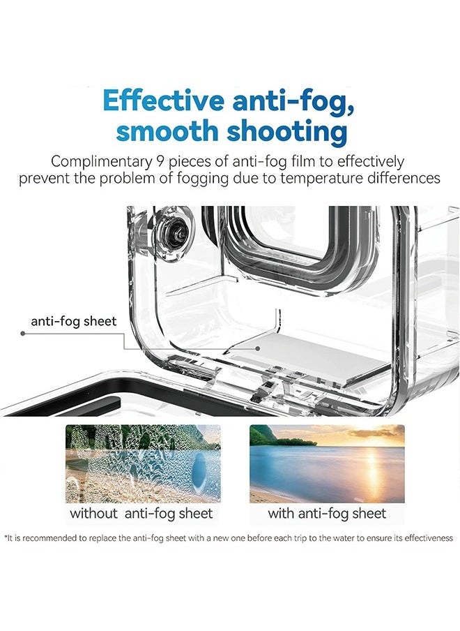 AL RAID - TELESIN Upgraded 60M/196FT Waterproof Case for GoPro Hero 12/11/10/9 Black Waterproof Coating to The Lens, Underwater Dive Case Housing Shell for GoPro 12, 6 × Anti-Fog Sheets, All Scenarios Available - Image 1