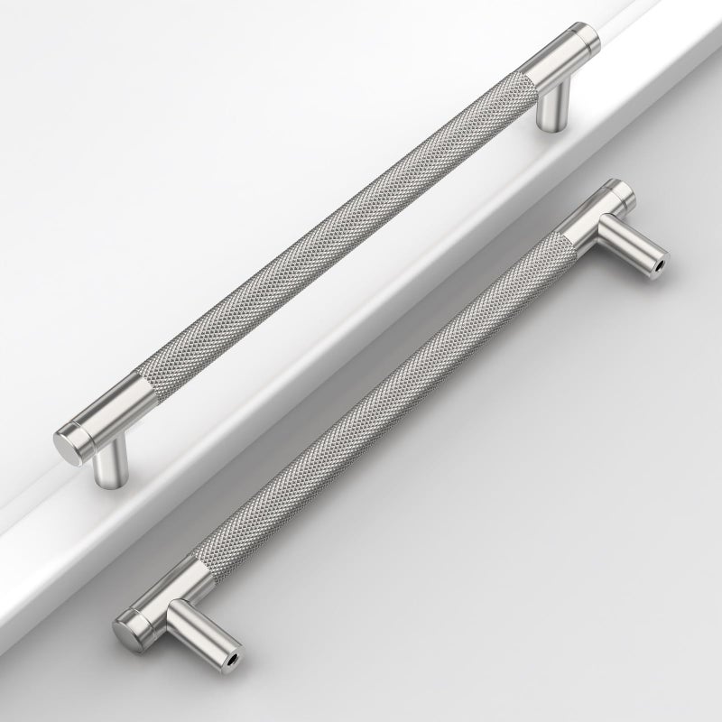 Coinkoly 10 Pack 712192mm Brushed Satin Nickel Cabinet Pulls Knurled Kitchen Cabinet Handles Drawer Pulls Cupboard Hardware for Cabinets - Image 2
