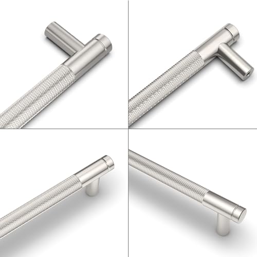 Coinkoly 10 Pack 712192mm Brushed Satin Nickel Cabinet Pulls Knurled Kitchen Cabinet Handles Drawer Pulls Cupboard Hardware for Cabinets - Image 3