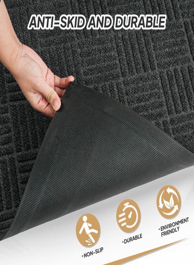 VINGLI Front Doormat, 18" x 30" Indoor & Ourdoor Entrance Mat, Low-Profile, Non-Slip Floor Doormat, Easy Clean, Absorbent Welcome Mat for Entryway (18" x 30", Striped) - Image 2