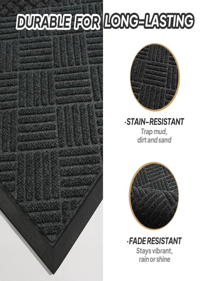 VINGLI Front Doormat, 18" x 30" Indoor & Ourdoor Entrance Mat, Low-Profile, Non-Slip Floor Doormat, Easy Clean, Absorbent Welcome Mat for Entryway (18" x 30", Striped) - Image 3