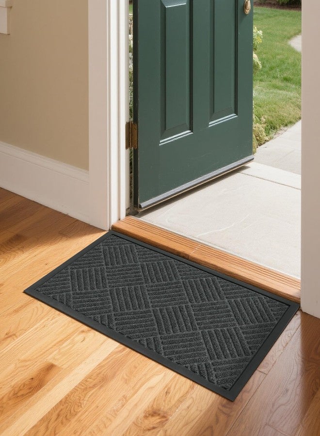 VINGLI Front Doormat, 18" x 30" Indoor & Ourdoor Entrance Mat, Low-Profile, Non-Slip Floor Doormat, Easy Clean, Absorbent Welcome Mat for Entryway (18" x 30", Striped) - Image 1