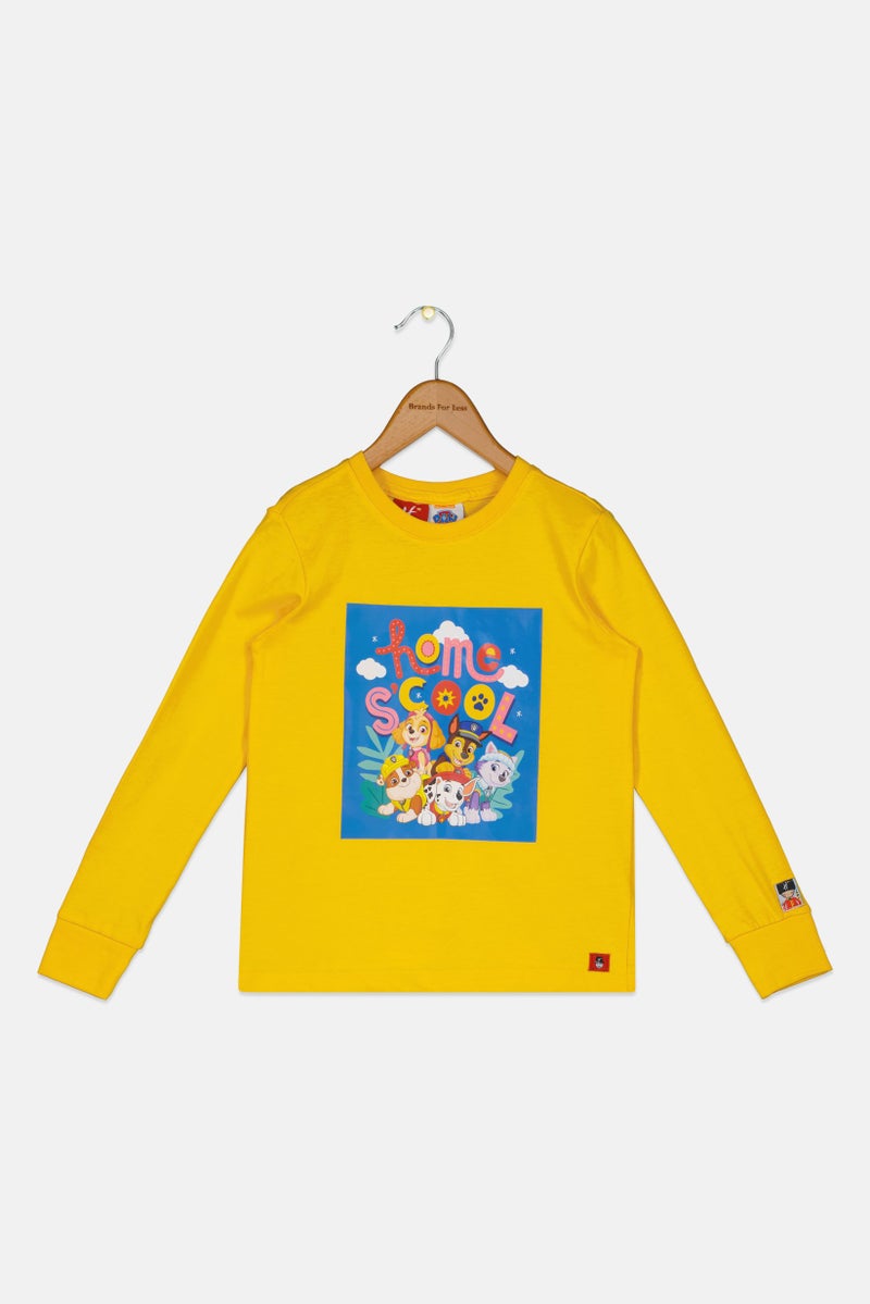 Hamleys x Paw Patrol Kids Boy Crew Neck Long Sleeve Graphic Print T-Shirt, Yellow - Image 2