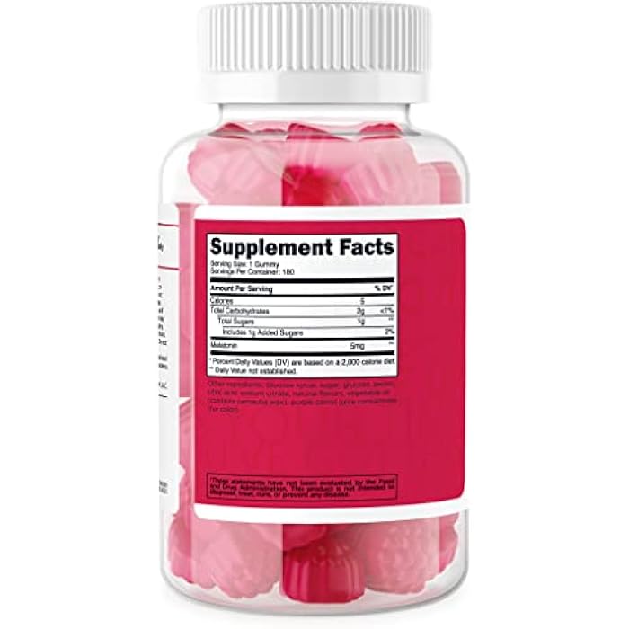 TransformHQ Melatonin (5mg) 180 Gummies, Strawberry Flavored - Gluten Free, Non-GMO - Image 2