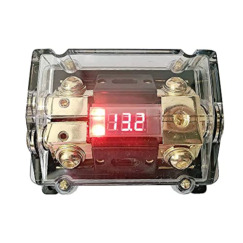 KCT Car Audio Digital Led Display Fuse Holder ANL Include 2 Fuses Distribution Block 1 Way in 2 Way Out - Image 1