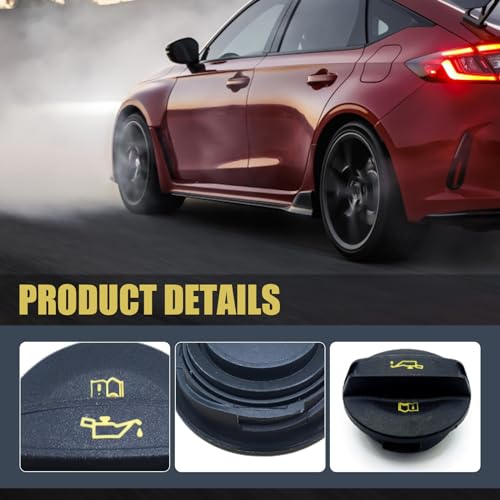 Gseigvee 1 Pack Car Engine Oil Filler Cap Cover Accessories with Pattern Identification, Vehicle Sealing Covers Compatible with Volkswagen Audi Replacement Part OEM #06K103485A (Black) - Image 4