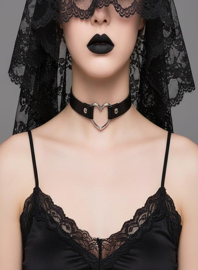 Thrymme 6 Pcs Choker Necklace for Women, Black Gothic Emo Choker Necklace for Women, Leather Stretchy Lace Chokers, Punk Emo Gothic Jewelry, Perfect for Daily Wear, Black - Image 3