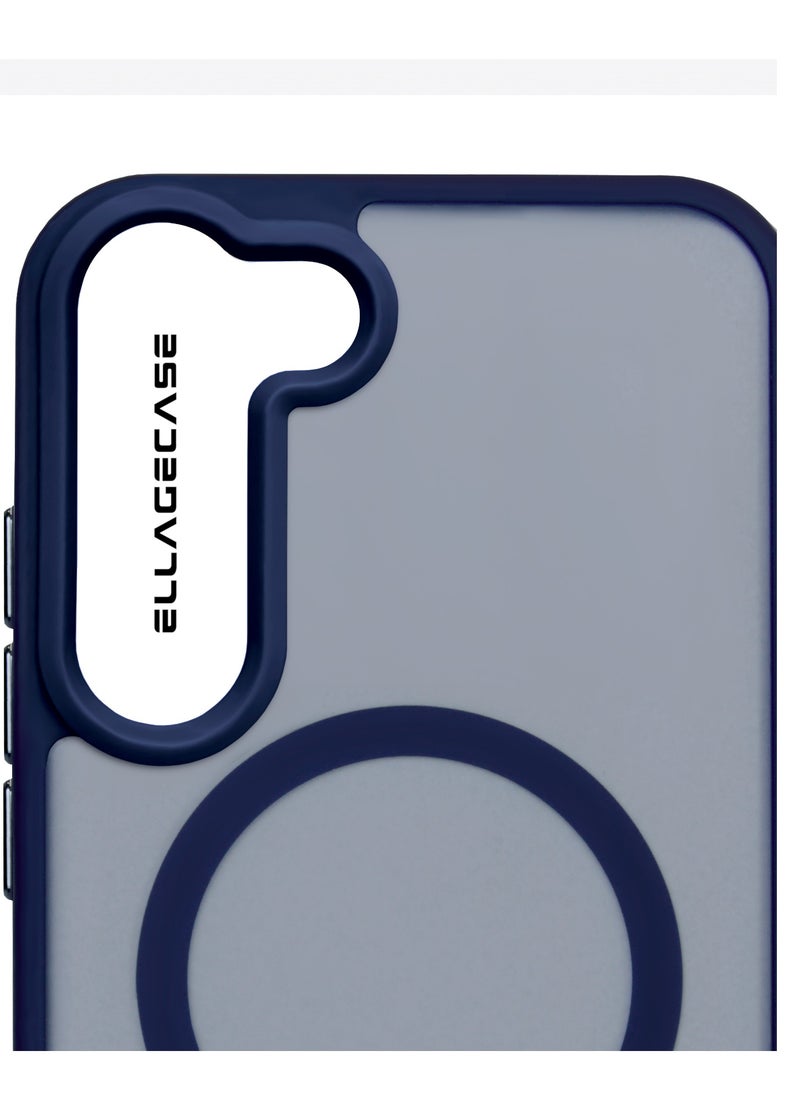 ELLAGECASE - Blue Stylish Case for Samsung Galaxy S23 Plus, Solid Camera Protection, Shockproof, Enhanced Protection, Compatible with MagSafe and Wireless Charging - Image 1