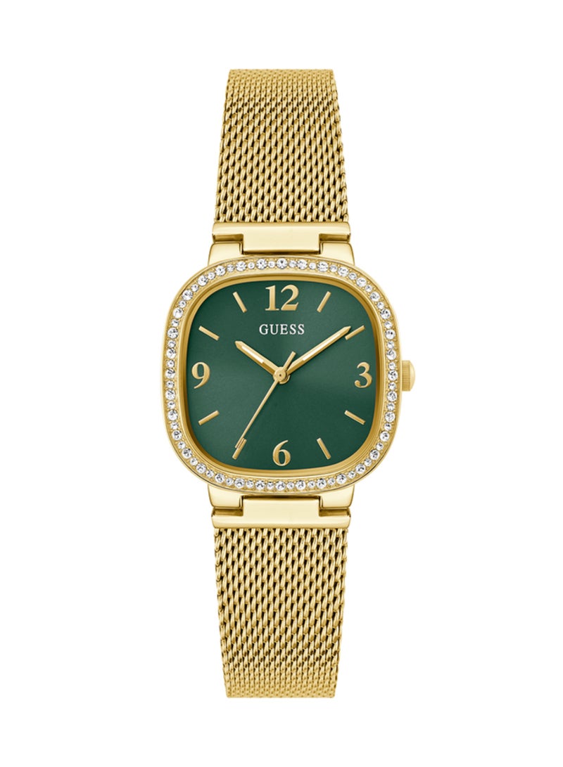 Guess Women's Gold Green Dial Analog Stainless Steel Strap Watch - GW0354L4 - Image 1