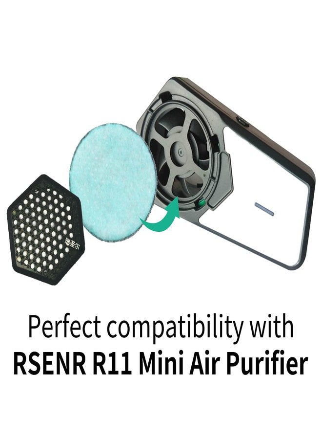 Rsenr فلتر مروحة Rsenr متوافق مع أقنعة تنقية الهواء المحمولة القابلة للارتداء Rsenr R11 (20 قطعة) (فلتر HEPA) - Image 3