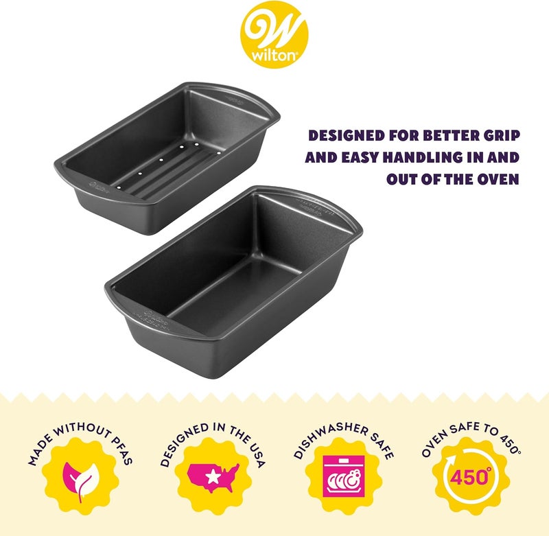 Wilton Perfect Results Premium NonStick Bakeware  Meatloaf Pan Set Reduce the Fat and Kick Up the Flavor 2Piece Set - Image 3
