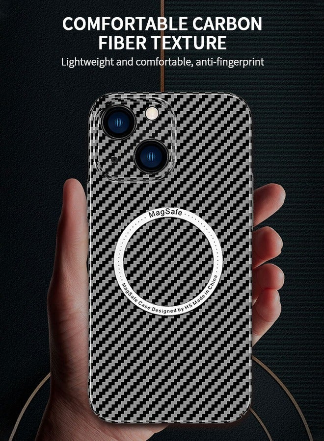 GROIC Compatible with iPhone14 Max Case, Carbon Fiber Slim Phone Shell, MagSafe Accessories, Shock Resistant Support Wireless Charging Cover 6.7 Inch - Image 5