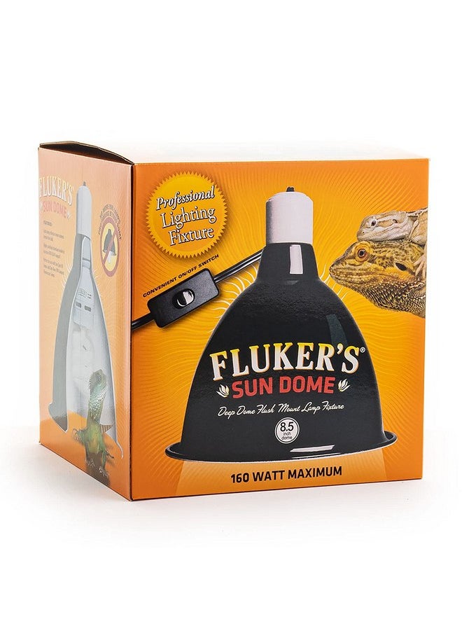 Fluker's Sun Dome Reptile Lamp, Deep Dome Flush Mount Light Fixture, 8.5-Inches