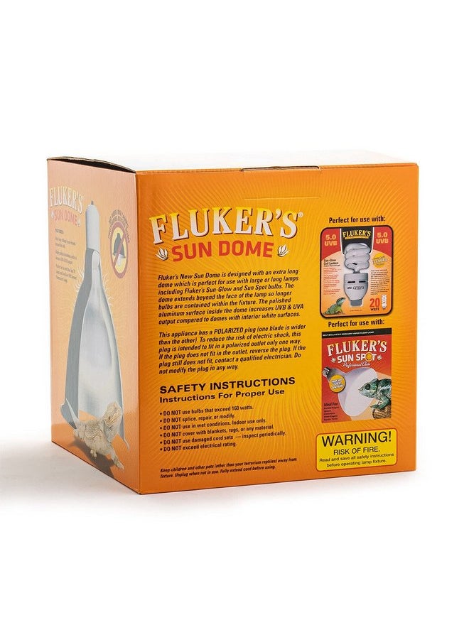 Fluker's Sun Dome Reptile Lamp, Deep Dome Flush Mount Light Fixture, 8.5-Inches