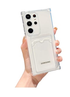 case,Wallet Phone Case Upgrade Slim Fit Card Slot Transparent Case Protective Soft Shockproof Case with Card Holder for Galaxy S23 Ultra 6.8”(Clear)