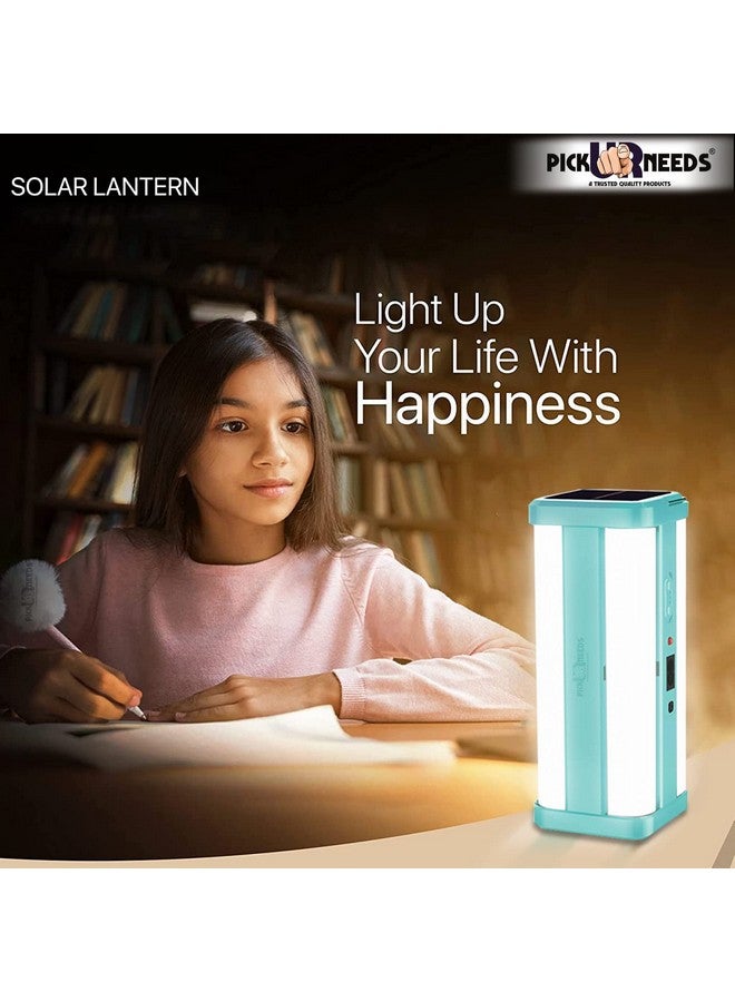 Pick Ur Needs Solar Home Rechargeable Emergency Led Lantern Light 360 Degree Floor Lamp Solar Light 4 Side Tube Light (Light Blue) - Image 5