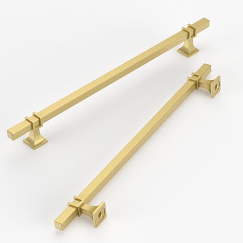 9BUILD 10 Pack 126 Inch Cabinet Pulls Brushed Gold Kitchen Handles for Cabinets Wardrobe T Bar Hardware Pulls - Image 1