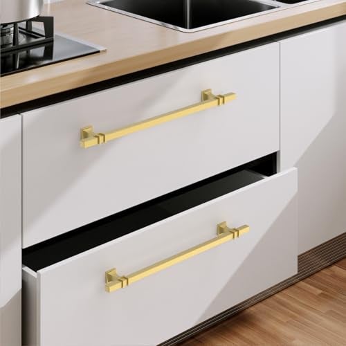 9BUILD 10 Pack 126 Inch Cabinet Pulls Brushed Gold Kitchen Handles for Cabinets Wardrobe T Bar Hardware Pulls - Image 3