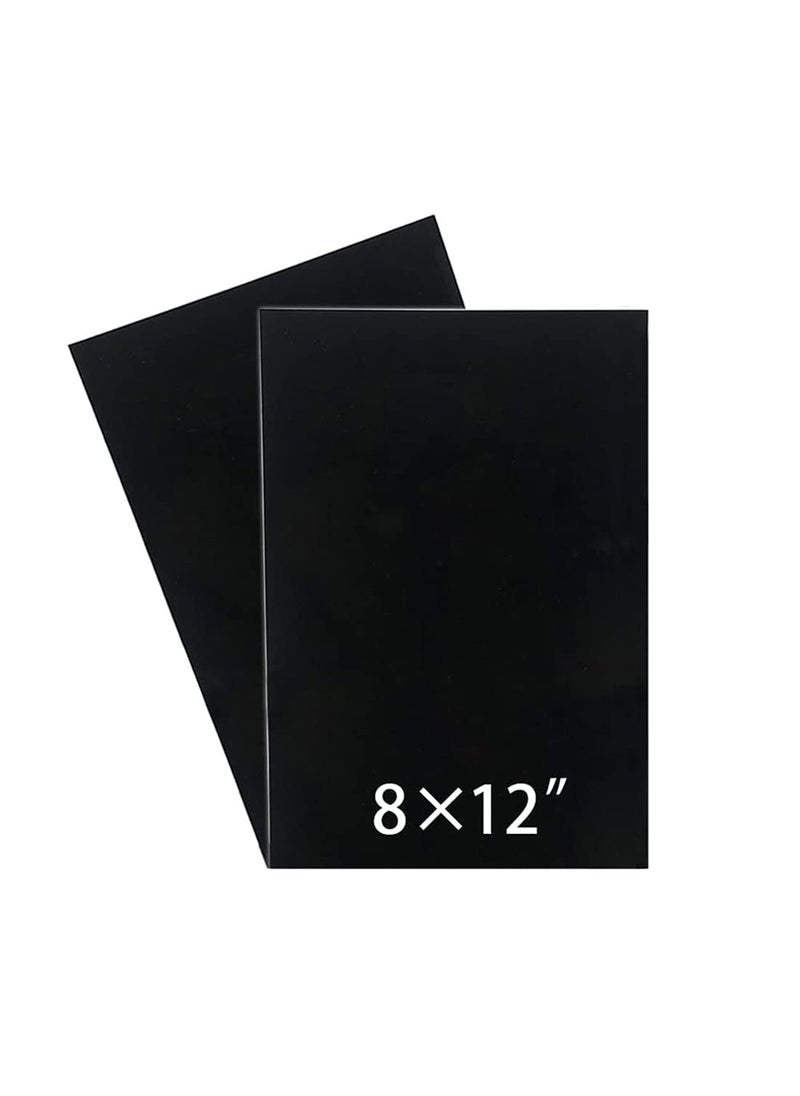 PARIKSHIT SUBLIMATION WITH DEVICE OF PS Parikshit Sublimation Black acrylic glass sheet board for writing art and craft diy home dcor item 3mm thickness Size 8X12 inch 2 pcs 