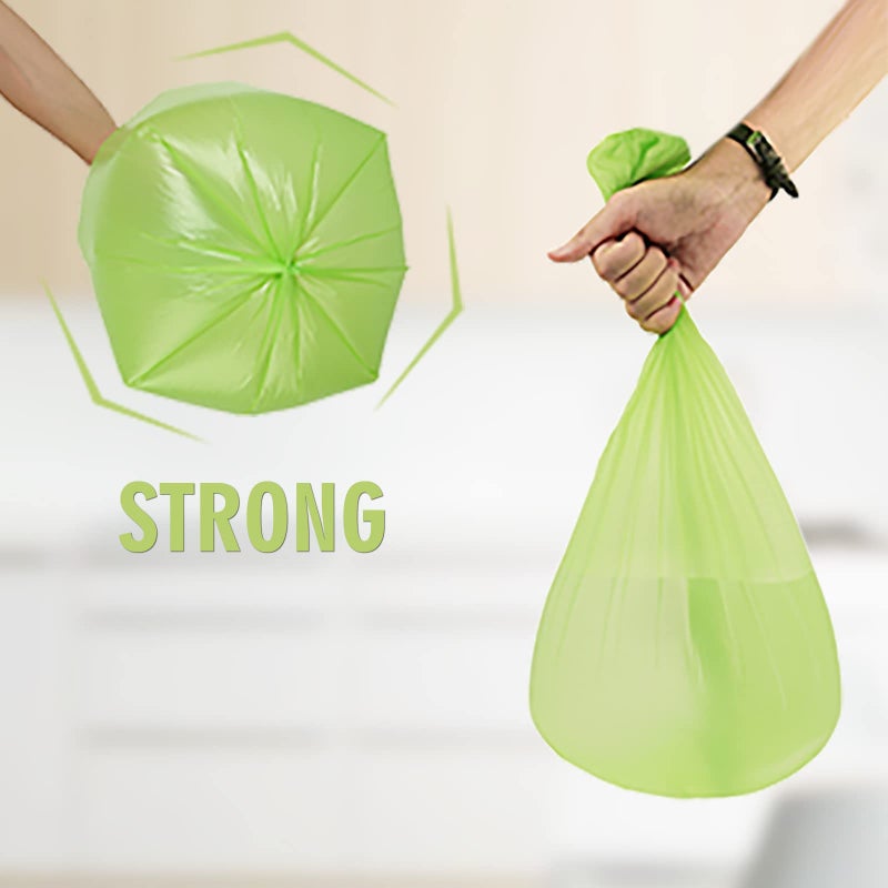 Inwaysin 5 Gallon Biodegradable Garbage Bags - Inwaysin 100 Count Unscented Compostable Trash Bags Leakproof & Tear Resistant Wastebasket Liners Fit for Kitchen Pet or Diaper Pail, 5 Rolls, Clear Green - Image 5