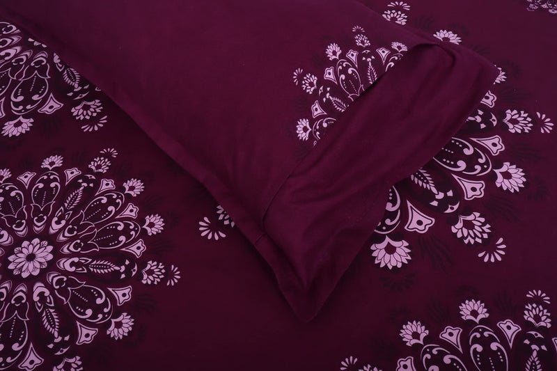 RD TREND Presents Bedsheet for Double Bed 210 TC, Size- 90/100 Inchs (228/254 CM), Double Bed bedsheet with 2 Pillow Covers(18/28 Inchs) Color -Red Pattern-Floral - Image 2