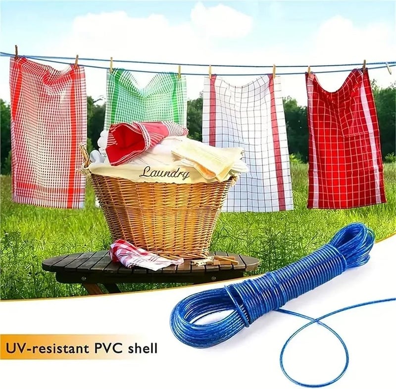 Steel Core Clothesline 20M 3 Pack for Indoor Outdoor Balcony Patio Drying - Image 3