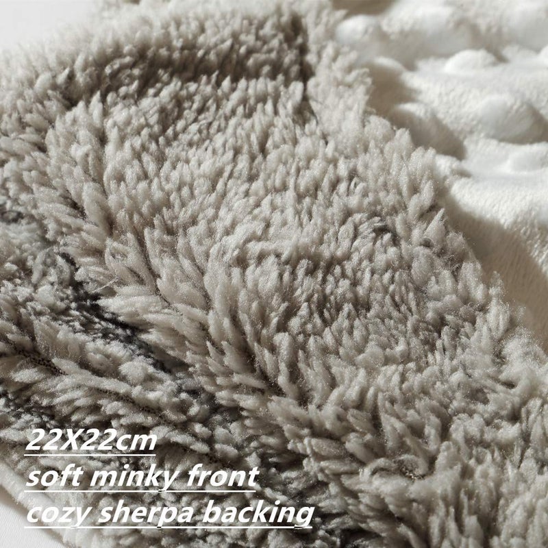 CREVENT Soft Cute Snuglling Toy Baby Security Blankies Unisex, Minky Dot Front + Sherpa Backing (White Bear) - Image 4