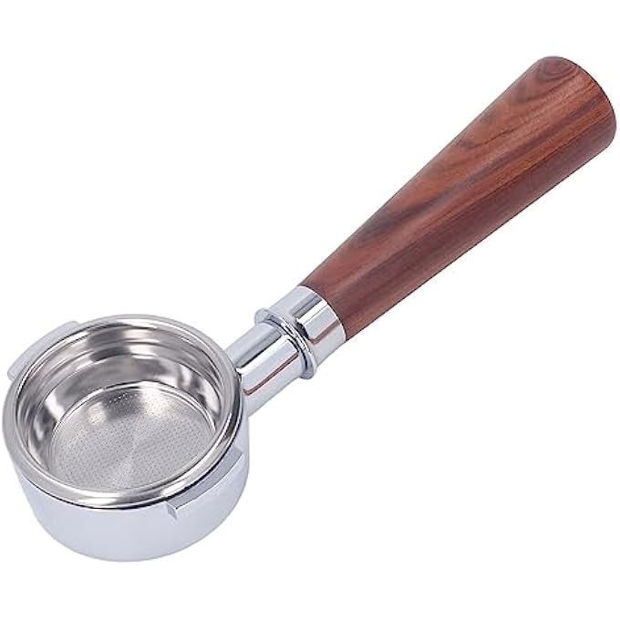 Zudoo Expobar Faema Rancilio Casadio Ascaso Semremo Cimbali 58Mm Bottomless Aluminum Alloy Portafilter With Wood Handle A1 Siam Rosewood - Image 2