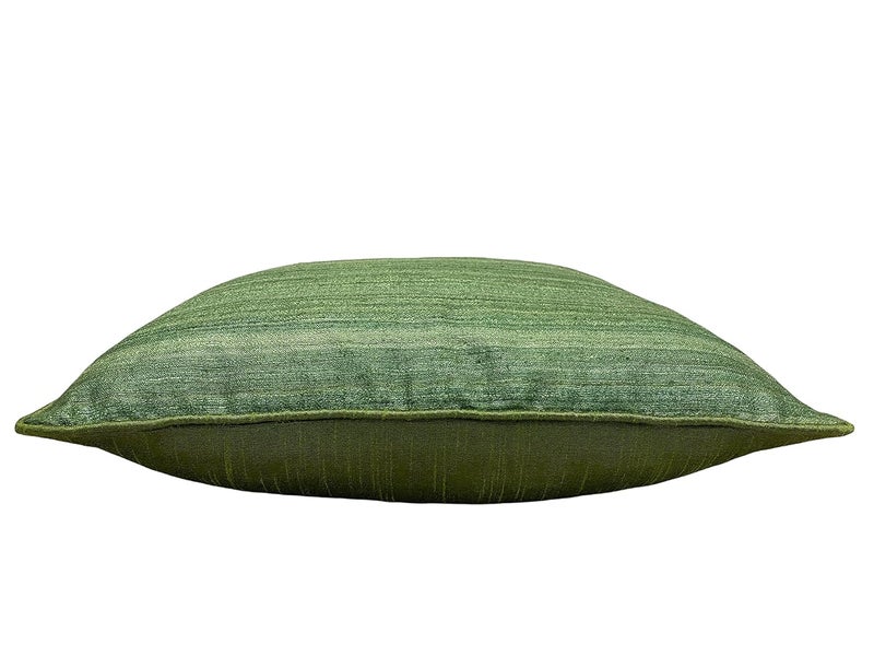 House Of Silko Banarasi Raw Silk Tussar Classic Cushion Covers for Interior Decoration Set of 2 pcs 20x20 Green - Image 4