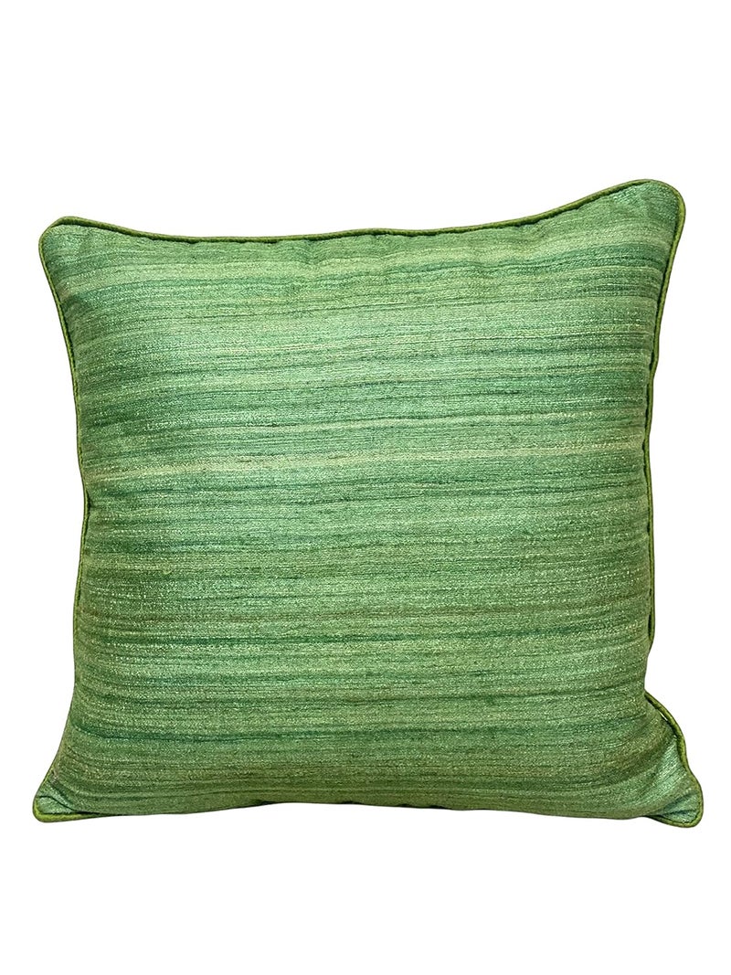 House Of Silko Banarasi Raw Silk Tussar Classic Cushion Covers for Interior Decoration Set of 2 pcs 20x20 Green - Image 5