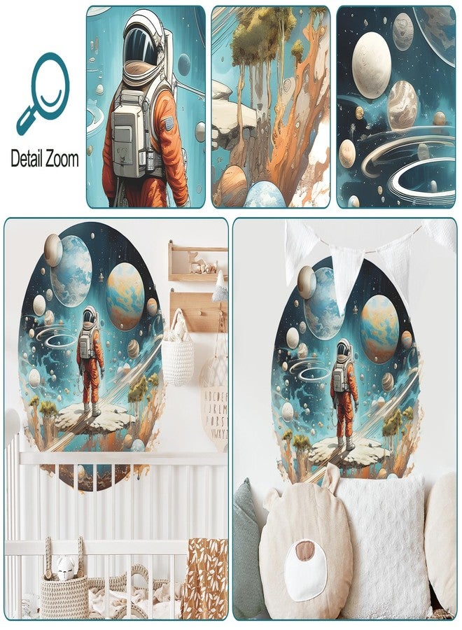 DRWSSR Space Astronaut Wall Decal Galaxy Decal Spaceship Travel Space Wall Sticker 3D Kids Decals DIY Removable Peel and Stick Wall Decor for Boys Bedroom Nursey Classroom Playroom(2 Sheets) - Image 3