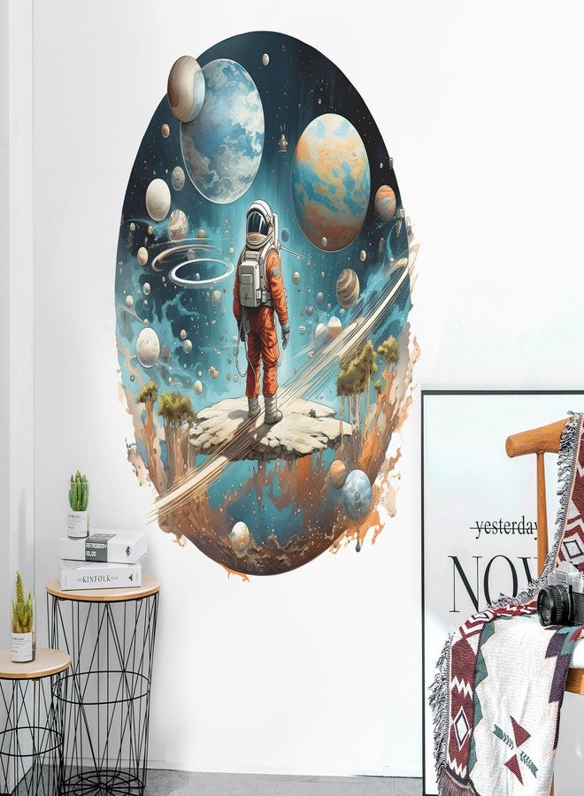 DRWSSR Space Astronaut Wall Decal Galaxy Decal Spaceship Travel Space Wall Sticker 3D Kids Decals DIY Removable Peel and Stick Wall Decor for Boys Bedroom Nursey Classroom Playroom(2 Sheets) - Image 4