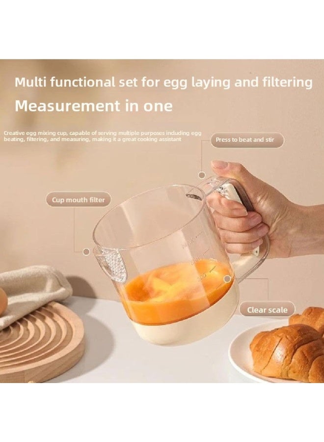 كوب تقليب بيض متعدد الوظائف، أداة خفق يدوية للمطبخ - Image 3