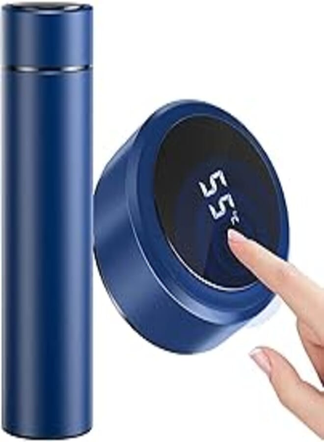 Travel Mugs, Thermos Mug, KASTWAVE 500ml Water Bottle Vacuum Insulating Cup 304 Stainless Steel, LED Touch Screen Temperature Gauge, Smart Mug Sealing Bottle Ideal for Heat and Cold