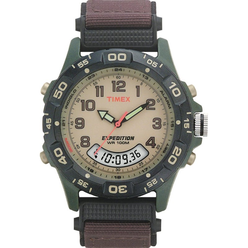 Timex Men's T45181 Expedition Resin Combo Brown/Green Nylon Strap Watch - Image 1
