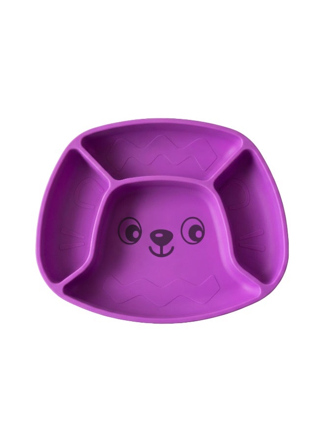 Playgro Stick & Snack Silicone Suction Plate – Purple – BPA-Free Food-Grade Silicone Baby Feeding Plate, Strong Suction Base for Weaning & Self-Feeding Toddlers - Image 1
