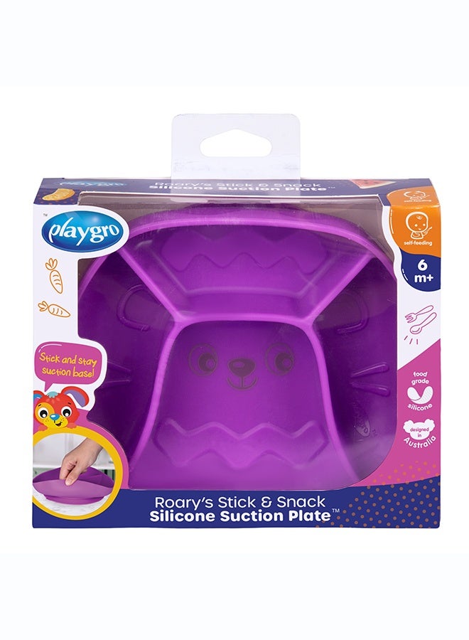 Playgro Stick & Snack Silicone Suction Plate – Purple – BPA-Free Food-Grade Silicone Baby Feeding Plate, Strong Suction Base for Weaning & Self-Feeding Toddlers - Image 5