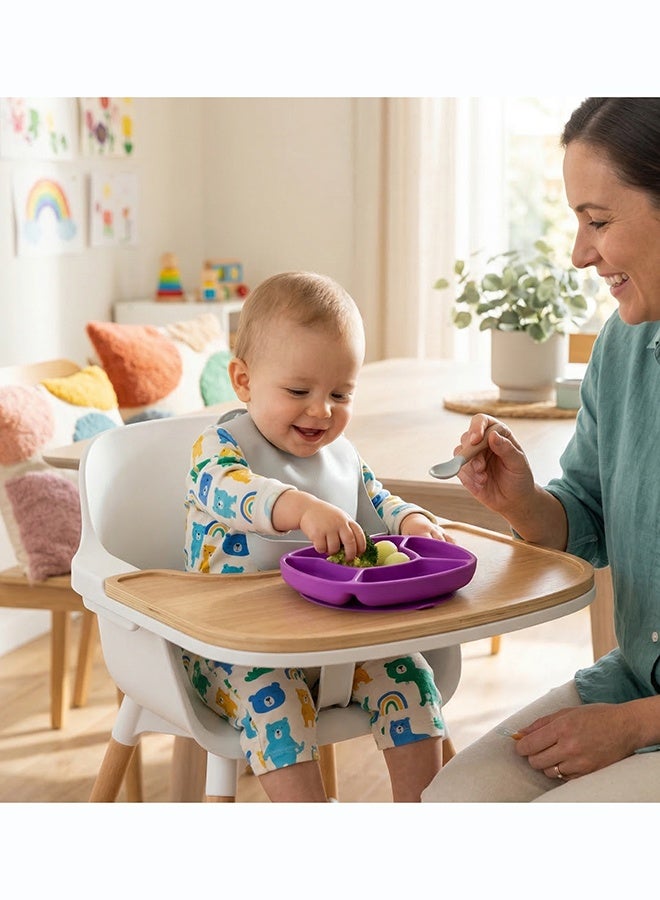Playgro Stick & Snack Silicone Suction Plate – Purple – BPA-Free Food-Grade Silicone Baby Feeding Plate, Strong Suction Base for Weaning & Self-Feeding Toddlers - Image 2