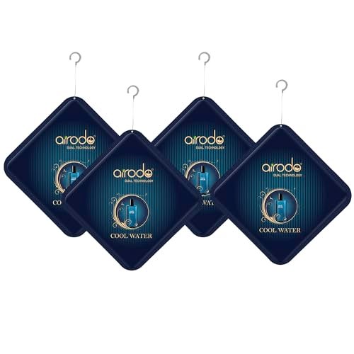 Airodo Cool Water Luxury Gel Air Freshener with Dual Technology For Living Room, Office, Car, Bathroom | Lasts up to 30 days | Easy to Use, Non-Spill & Long-Lasting | 10g (Pack of 4) - Image 1